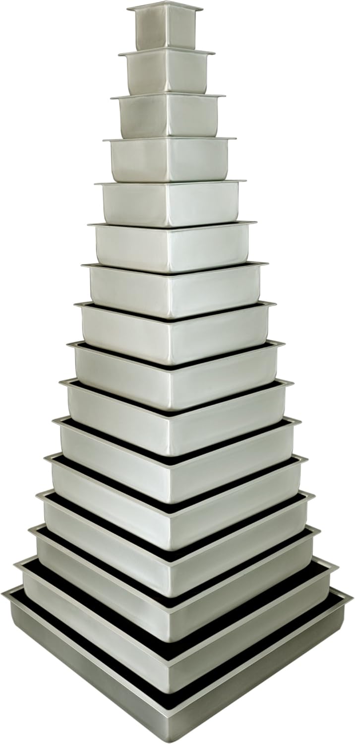 Fat Daddio's Anodized Aluminum Square Cake Pan, 12 x 2 Inch, Pack of 2