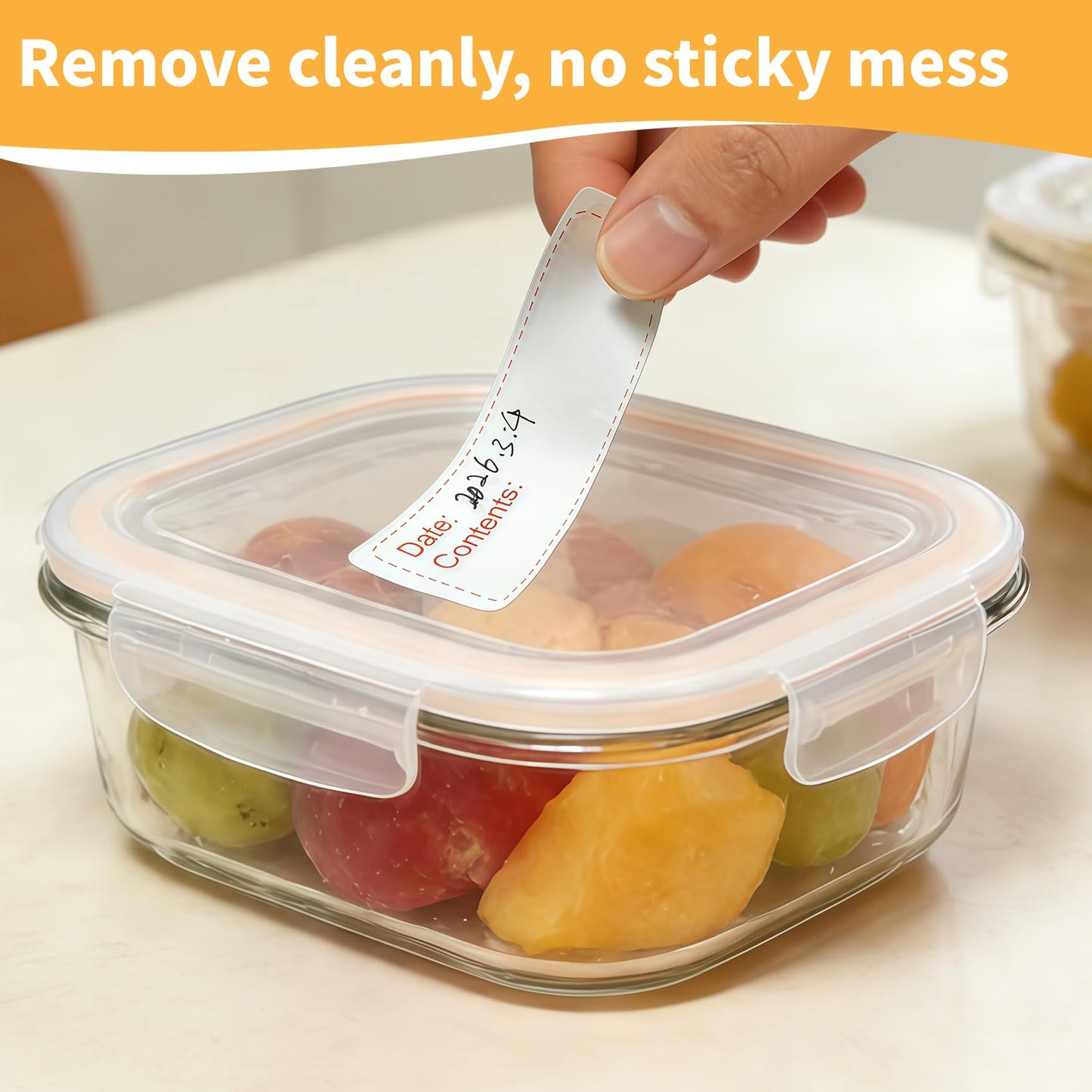 1000 Pcs Removable Freezer Labels, 1 x 3 Inch Food Labels for Food Containers, Food Date Stickers, Easy to Clean Write On Refrigerator Freezer Paper Labels, No Residue for Kitchen