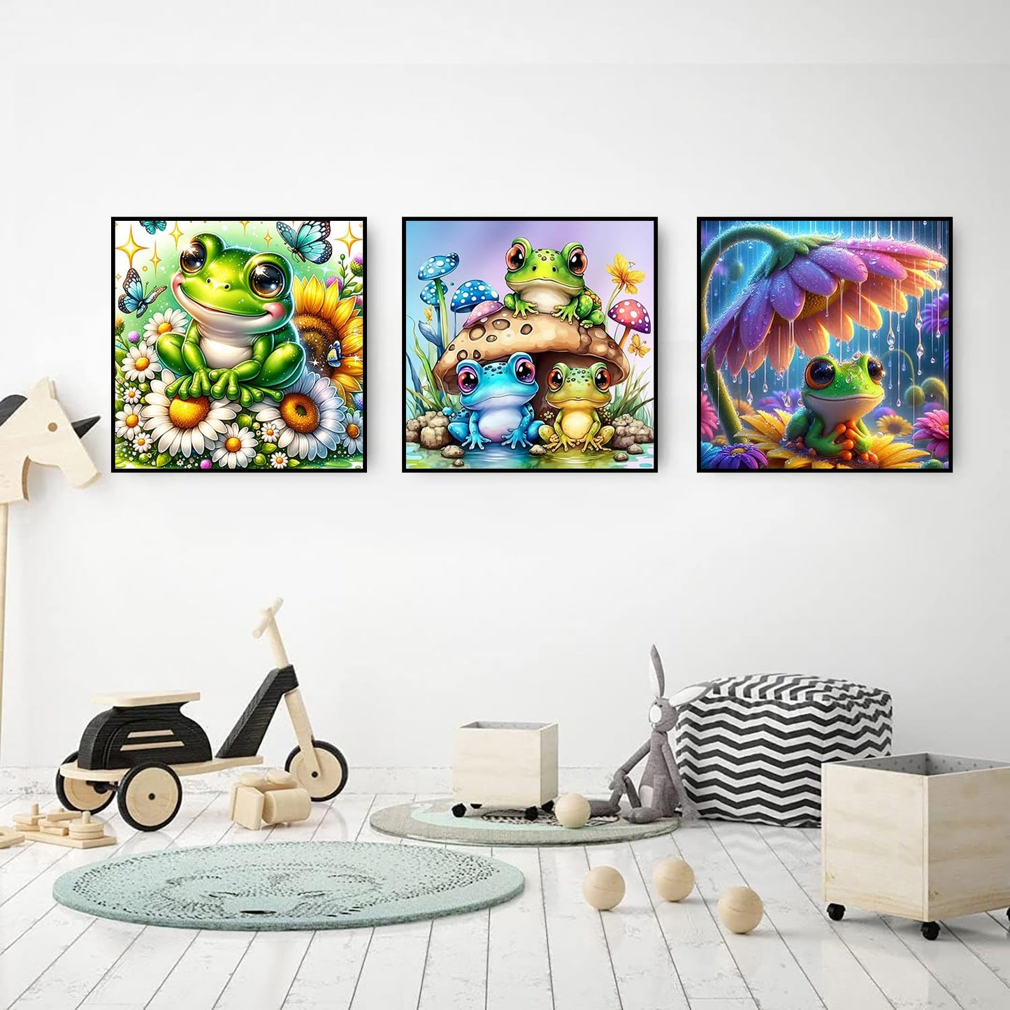 croshom Frog Diamond Art Kits for Adults - 3 Packs Diamond Painting Kits for Adults, Diamonds Art Painting Kit for Adult, 5D DIY Full Drills Craft for Gifts, Home Wall Decor 11.8x11.8in