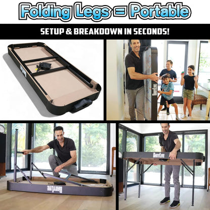 PartyLife 54" Air Hockey Table w/LED Lights & Folding Steel Legs - Powerful Motor, Smooth Surface, Very Sturdy - Perfect for Kids and Adults, Game Rooms & Home Arcade!