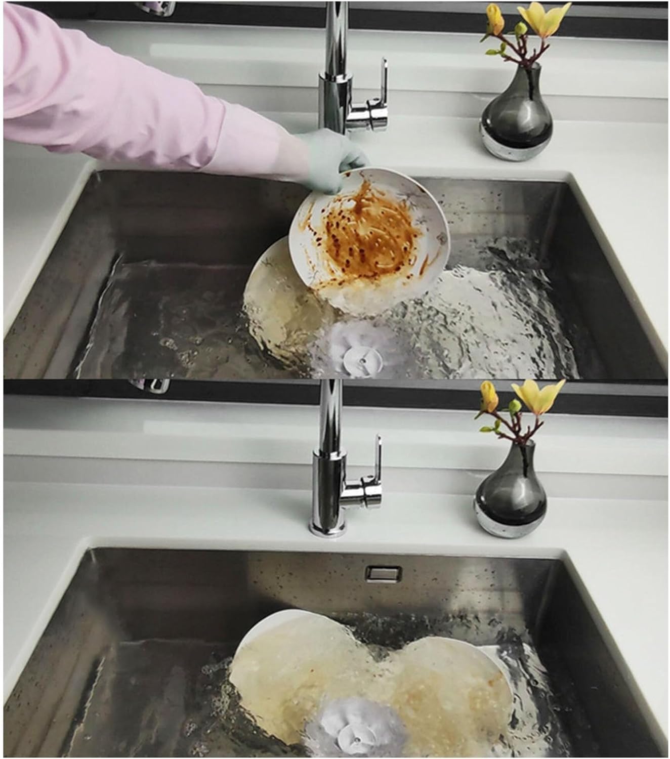 TOPINCN Portable USB Dishwasher: Mini Dish Washing Machine for Household Kitchen, Quickly Removes Dishware, Red