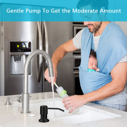 Kitchen Sink Soap Dispenser, Under Sink Soap Dispenser Pump, Good Suction Pwer, 47" Extension Tube Connect to The Soap Contaner Directly, Say Goodbye to Frequent Refills (Black)