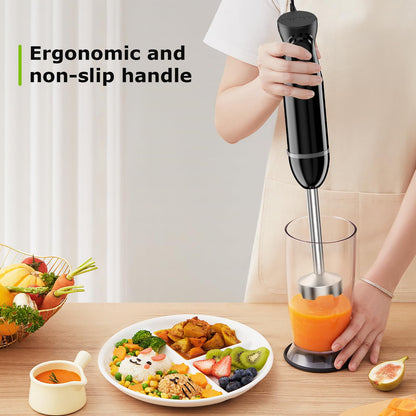 Bonsenkitchen Hand Blender, Immersion Blender with 2 Mixing Speed, Electric Handheld Mixer Portable Stick Mixer with Stainless Steel Blades for Soup, Smoothie, Puree, Baby Food