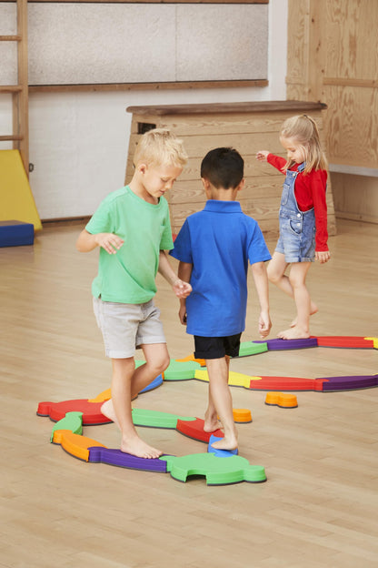 GONGE River Landscape - 25-Piece Set for Balance Training, Motor Skills, and Creative Play - Educational Tools for Children's Development and Fun Group Activities - Vibrant