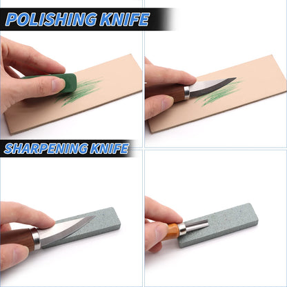 VIBRATITE Wood Carving Tools Kit, 19 PCS Wood Carving Knife Set with Spoon Blanks, Whittling Knife, Wood Whittling Kit for Beginners, Kids, Adults Woodworking DIY