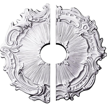 Ekena Millwork CM16PL2-03500 16 3/4"OD x 3 1/2"ID x 1 3/8"P Plymouth Ceiling Medallion, Fits Canopies up to 3-1/2", 2 Piece