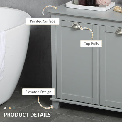 Modern Tilt-Out Laundry Sorter Cabinet, Bathroom Storage Organizer with Two-Compartment Tilt-Out Hamper,for The Kitchen