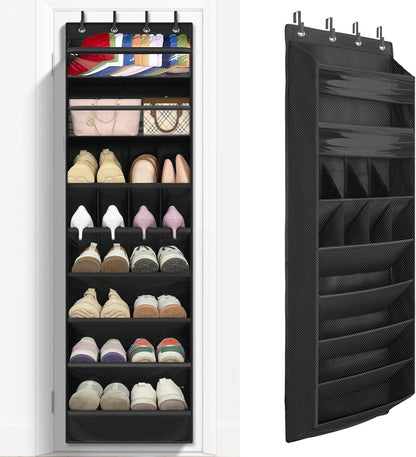 1 Pack 8 68" Closet, FENTEC Shelves Over The Door Shoe Organizer, Exlarge Deep Pockets Hanging Shoe Organizer, Shoe