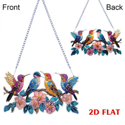 C'eitura 2D Flat DIY Hummingbird Diamond Art - Sparkling Diamond Art Painting Wall Decor, Nature Inspired Home Hanging Art for Living Room & Bedroom