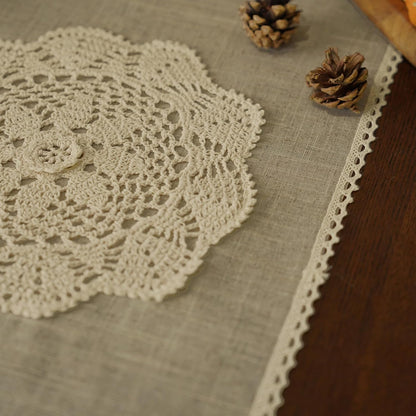 14 108 Inches) Macrame Table Runner Farmhouse Rustic Dresser Scarf Crochet Handmade Cotton Lace Doily with Tassel