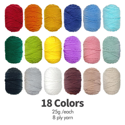 HAND U JOURNEY Punch Needle Beginner DIY Kit – 18 Colors Yarn, 2 x 8.4 Hoops with Panda & Cupcake Patterns, Punch Tool, Skill Guide, and 1 Blank Monk's Cloth for Creative Embroidery Craft