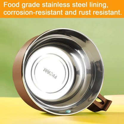 Microwave Ramen Bowl with Handles, 304 Stainless Steel Liner, Large Soup Cups for Ramen, Noodle, Cereal, 42 oz