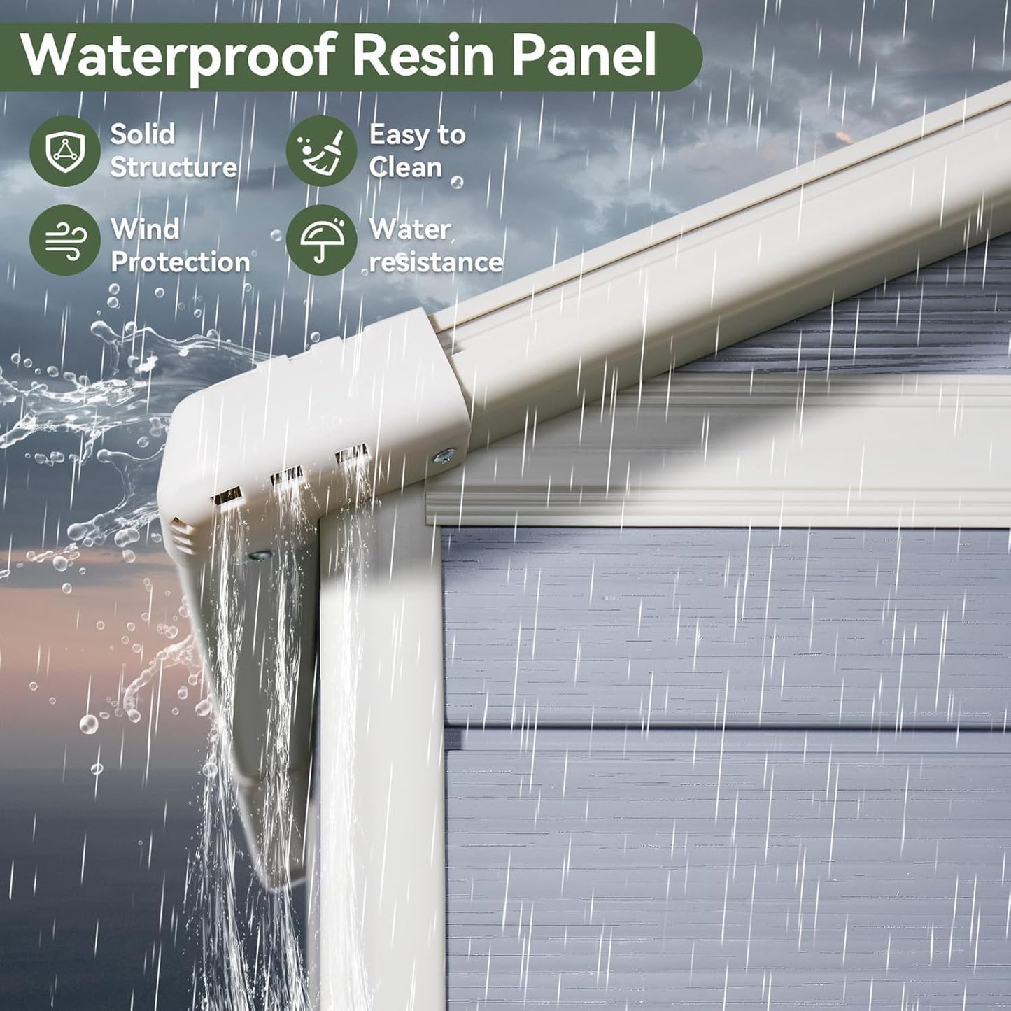 Aoxun 6 x 8 FT Outdoor Storage Shed, Resin Shed with Floor, Small Garden Shed Waterproof Plastic Tool Shed