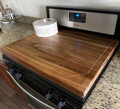 YUHFERA Stove Cover Board for Gas Stovetop - 30" x 22" Noodle Board Electric Stove Cover for RV Stove Top, Extra Countertop Space for Kitchen Stovetop（Acacia）