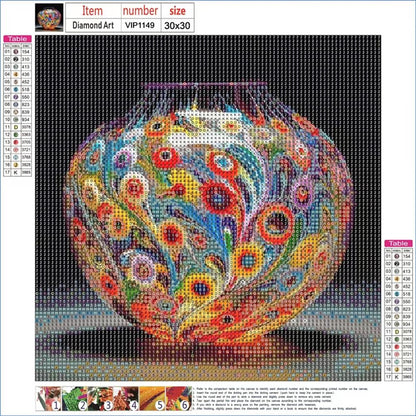 5D DIY Diamond Painting Kits,Round Vase Drill Diamond Art Kits for Adults Beginner, Perfect for Home Wall Decor and Gift