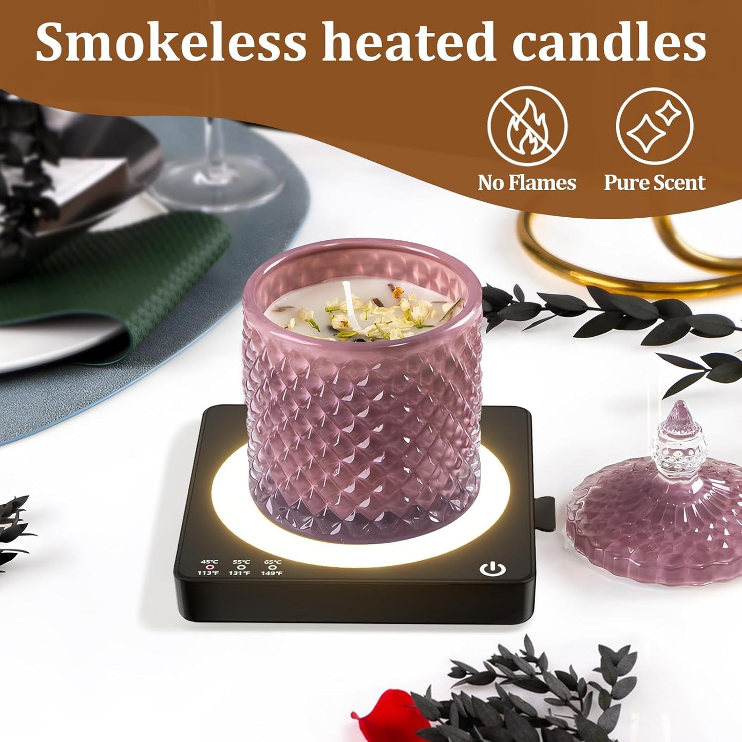 15W 3 Settings 8H Coffee Mug Warmer, Smart Mug Warmer, Wireless Phone Charging, Heat Temperature Controlled, Auto Off