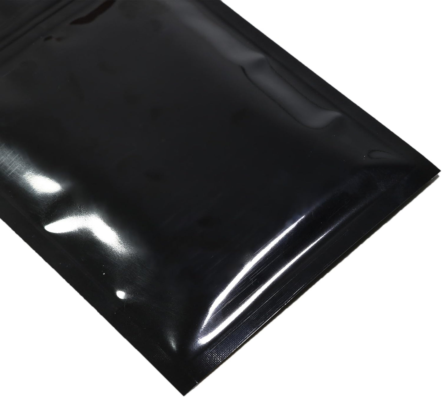 QQ Studio Double-Sided Metallic Foil Locking Bag, 7.5x10cm (3x4), Durable Flat Style, Black