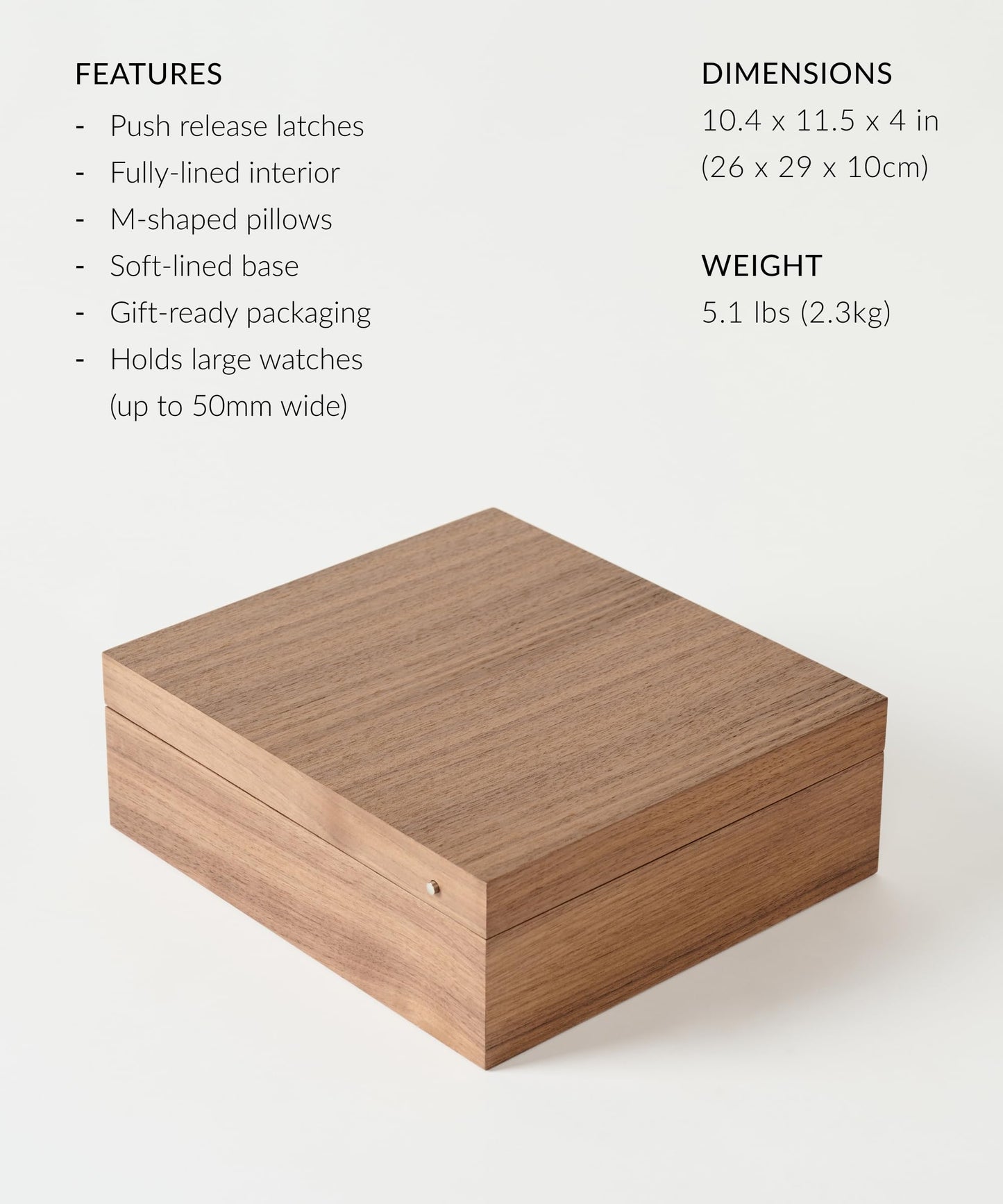 TAWBURY Wooden Watch Case - 12 Slot Wood Watch Box for Men & Women with Protective Fully Lined Interior and 2-inch Wide Pillows for Small & Large Watches (Classic Walnut)