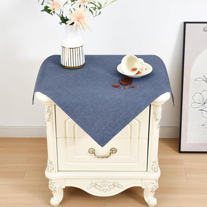 24 24 Inch Wolkemer Farmhouse Faux Linen Square Tablecloth x - Water Resistant Table Cloth Washable Wipeable Table