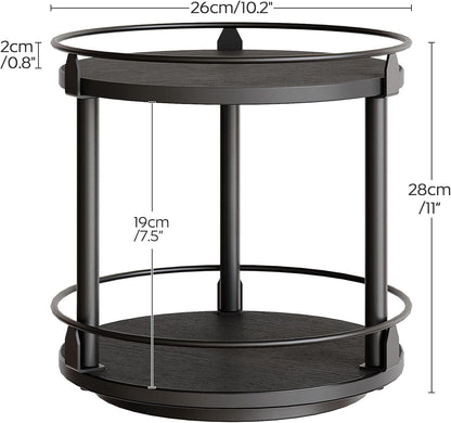 2 Countertop SR22BK YATINEY Lazy Susan Organizer, Rotating Spice Rack, Tier Spice Turntable Organizer, Industrial