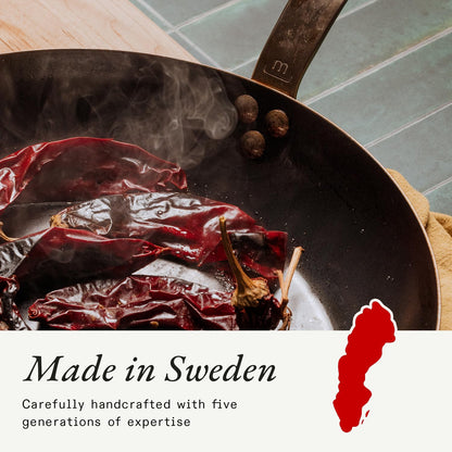 Made In Cookware - Seasoned 12" Carbon Steel Frying Pan - (Like Cast Iron, but Better) - Professional Cookware - Crafted in Sweden - Induction Compatible