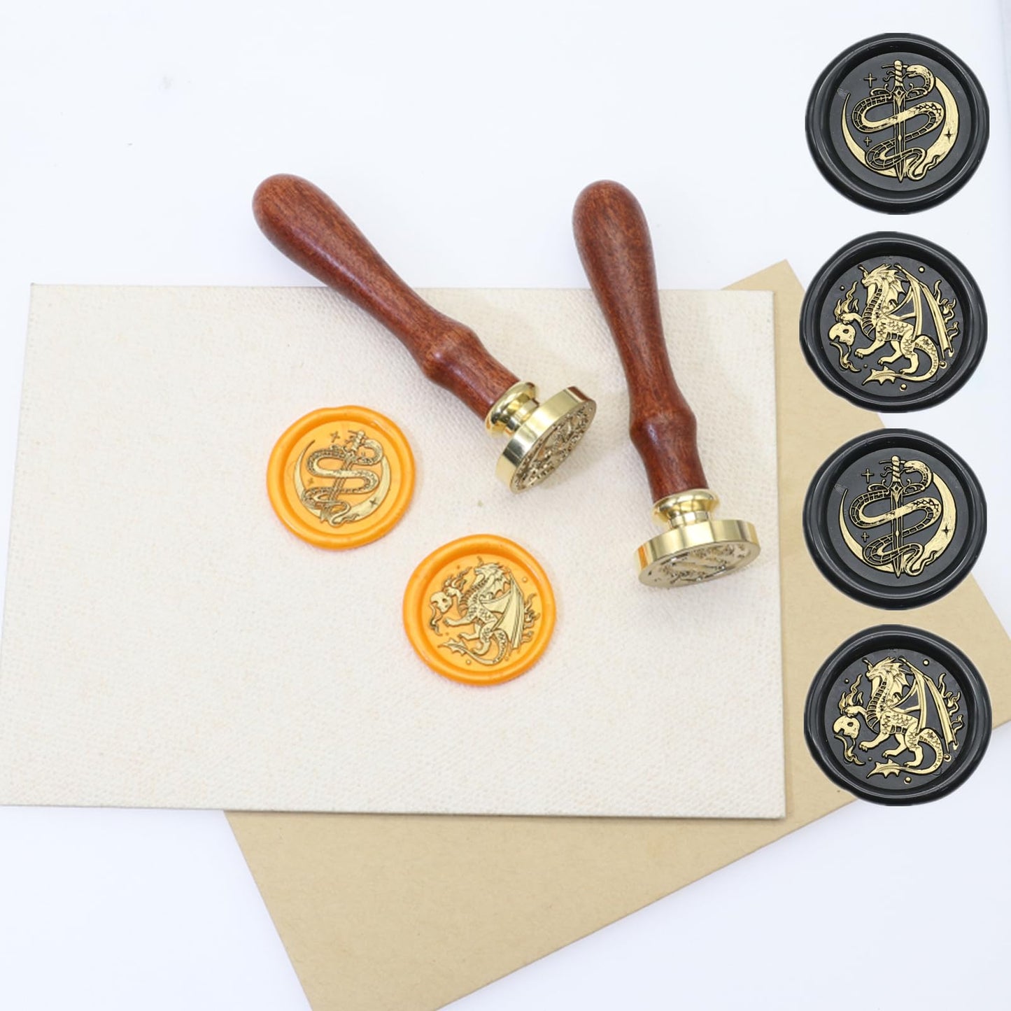 ONWINPOR Skull Skeleton Wax Seal Stamp Set - Removable Brass Head Sealing Stamp Kit, Great for Decorating Party Invitations