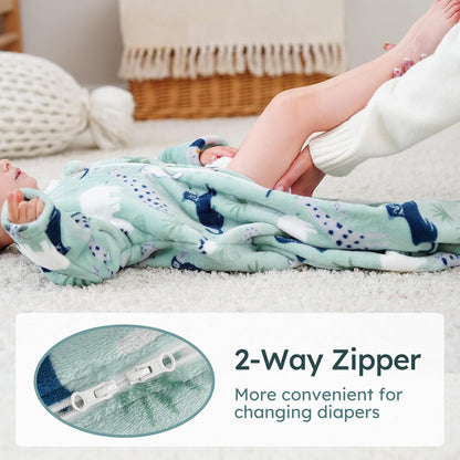 Yoofoss Baby Sleep Sack - Long Sleeve 1.5 Tog Fleece Wearable Blanket for 12-18 Months | Soft & Warm
