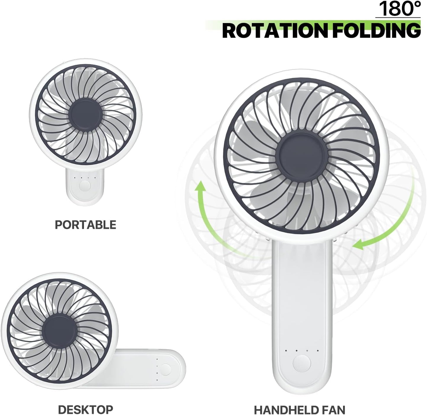 Magshion Portable Handheld 3-Inch Battery Operated Rechargeable Fan
