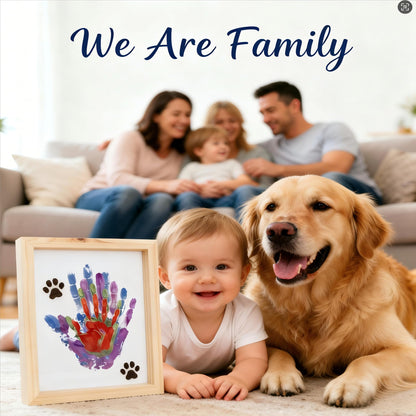 Hand Casting Kit for Family – DIY Hand Mold Kit with Natural Wood Frame, Non-Toxic Paints, Baby Handprint & Footprint Kit for New Parents, Couples, Adoption Gifts (Wood)