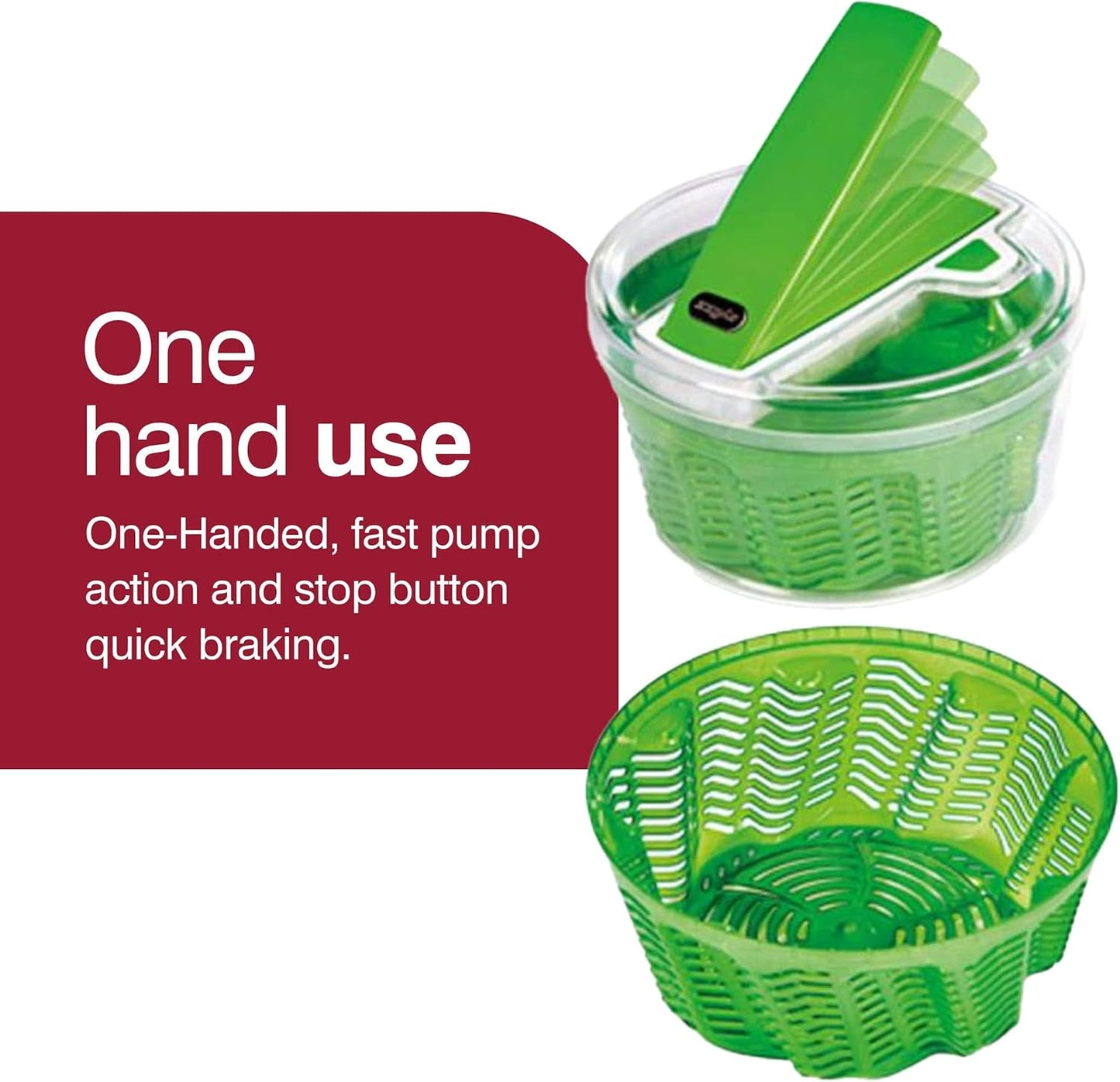 Zyliss Swift Dry Salad Spinner Large - Plastic Lettuce Colander and Spinner, Green