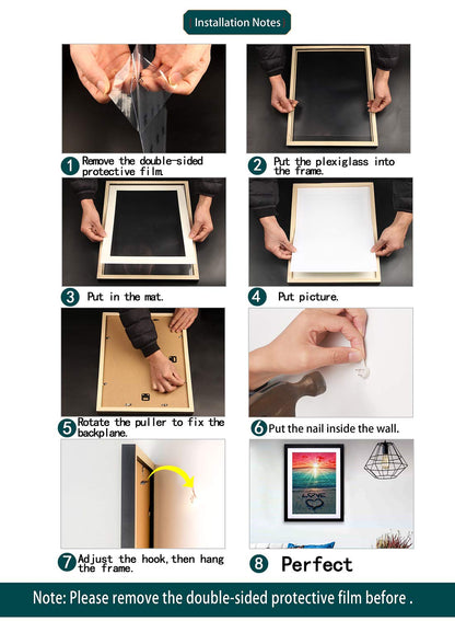 WKDP 12x16inch Diamond Painting Picture Frame 30x40cm Diamond Art frames ,Display Pictures 10x14 inch With Mat or 12x16 Without Mat, Wall Hanging Decoration Poster Frame Photo Frame Cross Stitch