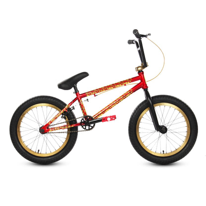 Elite BMX Bicycle 18", 20" & 26" BMX Bike for Teen Bike and Adult Bikes - Freestyle BMX Bike All Models Come with 3 Piece BMX Crankset (Red Skully PW, 18")