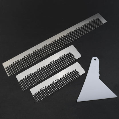 LUORNG 3PCS Diamond Painting Ruler Set, Stainless Steel 5D Diamond Ruler Tools with 216, 400 and 800 Blank Grids, 2PCS Fixing Tools for DIY Painting Kits