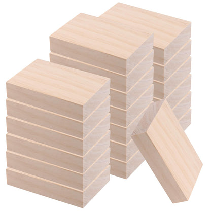 KOHAND 20PCS 5 x 3 x 1 Inches Unfinished Wood Blocks, Rectangle Wood Block, Wooden Craft Blocks for DIY, Art, Carving Project