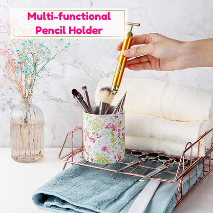 VIBRANZ LAB Cute Pen and Makeup Brush Holder - Desk Organizer with Pen Cup