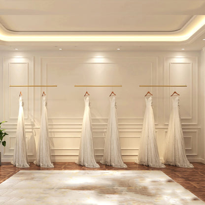 KYTGFH Clothing Garment Rack Adjustable Height Display Clothes Store Rack Ceiling Wedding Dress Hanging Rack Hanger Storage,Wall Mounted Commercial Bedroom Organiz,3pcs,100CM