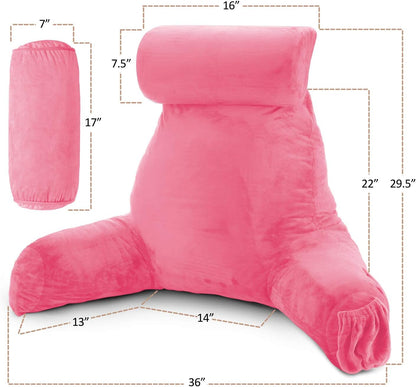 2 Nestl Reading Pillow with Shredded Memory Foam Includes Neck and Lumber Support Pillows, Designed for Sitting Up