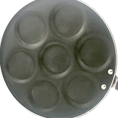 Non-Stick Mini Uttapam Pan, 7 Unique Mini Pancake Griddle, Pancake Maker, Tawa for Multi-Snacks (275mm)