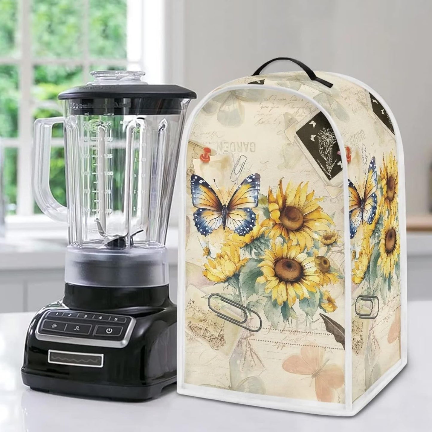 Blender Cover Kitchen Appliance Cover, Washable Coffee Machine Cover, Stand Mixer Cover with Top Handle, Butterfly
