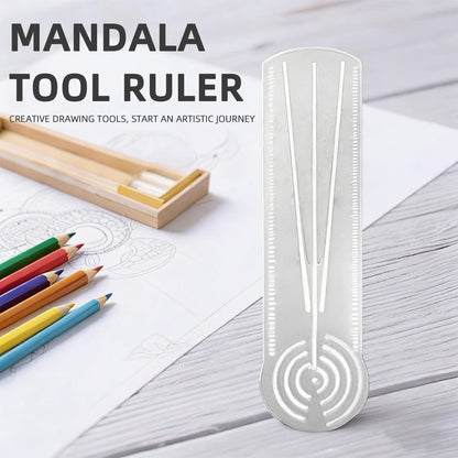MIUPOO 3 in 1 Clear Acrylic Mandala Tool Ruler,Mandala Dot Art Circle Maker,Ruler Tool Holes,Geometric Drawing Stencil,Geometric Art Painting Ruler with Measuring Marks,1Piece.