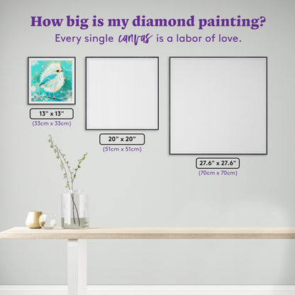 DIAMOND ART CLUB Good Morning - Bird Diamond Painting Kit, Fun DIY Crafts for Adults, Round Diamond Art Canvas, 13" x 13" (33 cm x 33 cm)
