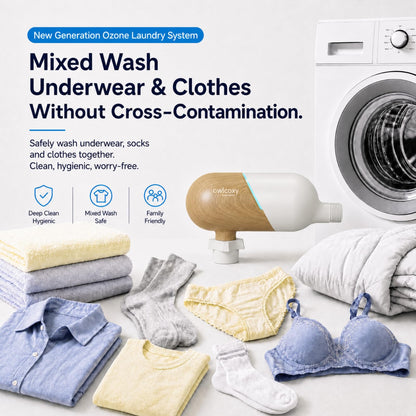 Portable Ozone Laundry System, Chemical‑Free Fabric Sanitizer and Deep Cleaner, Universal Odor Eliminator for Washing Machine, Home Fabric Freshener for Clothes, Bedding and Towels
