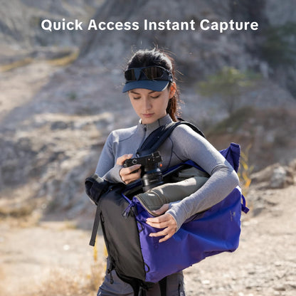 PGYTECH OnePro Ultralight Camera Backpack, Expandable Camera Bag 30L for Photographers, Outdoor Travel Bag with Dividers and 16" Laptop Sleeve, Compatible with DSLR/Drones/Mirrorless (Aurora Purple)