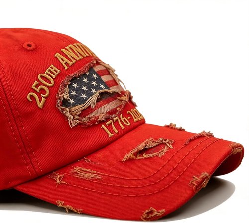 250 Anniversary USA Hat - Ripped Denim Baseball Cap for Men & Women | Celebrate 250 Years