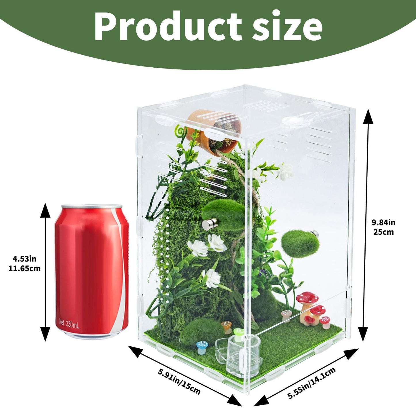 Jumping Spider Enclosure Accessories, DIY Habitat Decoration Set with Feeding Dish and Hideout, Spider Enclosure, Habitat Accessories for Jumping Spider, Tarantula, Insect