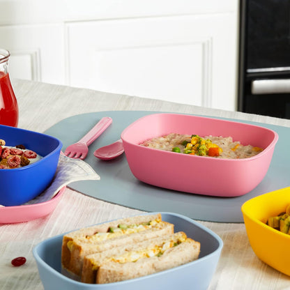 Sugarcane Kids Bowls 5Pack, Natural Plastic Dishes for Toddler to Big Kids, Microwave & Dishwasher Safe