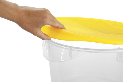 Rubbermaid Commercial Lid for Round Food Storage Container, Yellow, Fits 12-22 Qt.