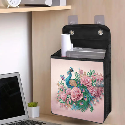 Diamond Painting Storage Organizer Kit with Beautiful Pattern Design Round and Special Shape Diamond Art Kit，Door Hanging Holder Suitable for Storing Small Items, Foldable Wall Pouch Without Hooks