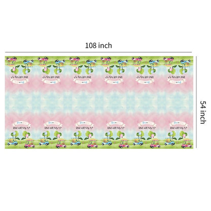 Xenorik Golf Gender Reveal Decorations Tablecloth - Disposable Blue Or Pink Golf Gender Reveal Party Supplies Table Cover, He Or She Golf Gender Reveal Party Table Cloth, 3 Pack (108in x 55in)