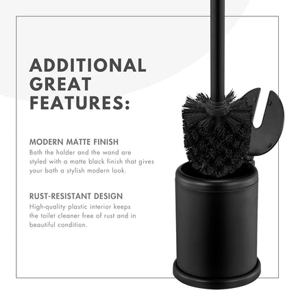 Deluxe Toilet Brush with Lid - ToiletTree Products, Black